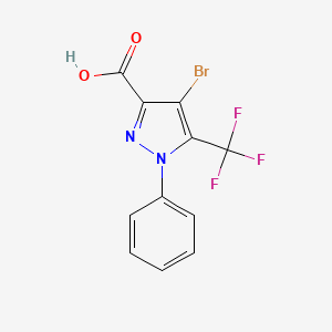 molecular formula C11H6BrF3N2O2 B3052988 1H-Pyrazole-3-carboxylic acid, 4-bromo-1-phenyl-5-(trifluoromethyl)- CAS No. 497833-12-2