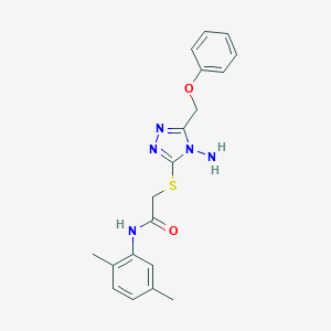 molecular formula C19H21N5O2S B305299 2-{[4-amino-5-(phenoxymethyl)-4H-1,2,4-triazol-3-yl]sulfanyl}-N-(2,5-dimethylphenyl)acetamide 