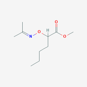 molecular formula C10H19NO3 B3053001 Methyl 2-{[(propan-2-ylidene)amino]oxy}hexanoate CAS No. 5001-41-2