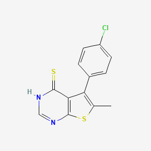 molecular formula C13H9ClN2S2 B3053003 5-(4-chlorophenyl)-6-methyl-3H-thieno[2,3-d]pyrimidine-4-thione CAS No. 500198-74-3