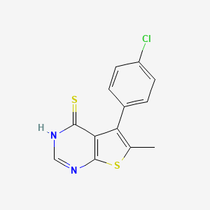 molecular formula C13H9ClN2S2 B3053003 5-(4-Chlorophenyl)-6-methylthieno[2,3-D]pyrimidine-4(3H)-thione CAS No. 500198-74-3