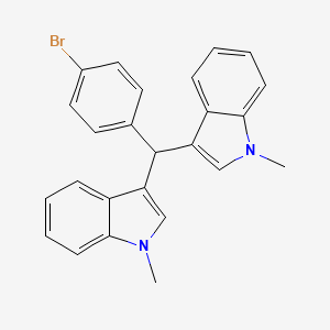 molecular formula C25H21BrN2 B3053015 1H-Indole, 3,3'-[(4-bromophenyl)methylene]bis[1-methyl- CAS No. 500902-67-0