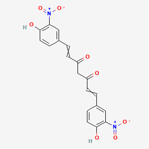 molecular formula C19H14N2O8 B3053034 1,7-Bis(4-hydroxy-3-nitrophenyl)hepta-1,6-diene-3,5-dione CAS No. 503863-10-3