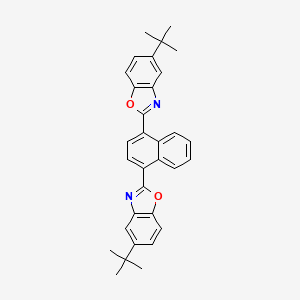 molecular formula C32H30N2O2 B3053039 2,2'-(Naphthalene-1,4-diyl)bis(5-tert-butyl-1,3-benzoxazole) CAS No. 5045-36-3