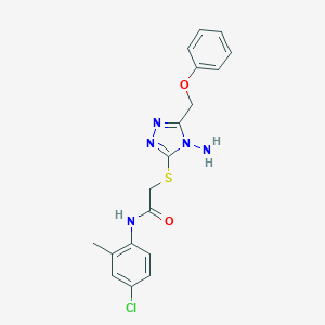molecular formula C18H18ClN5O2S B305305 2-{[4-amino-5-(phenoxymethyl)-4H-1,2,4-triazol-3-yl]sulfanyl}-N-(4-chloro-2-methylphenyl)acetamide 