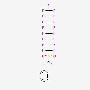 molecular formula C15H8F17NO2S B3053056 1-Octanesulfonamide, 1,1,2,2,3,3,4,4,5,5,6,6,7,7,8,8,8-heptadecafluoro-N-(phenylmethyl)- CAS No. 50598-29-3