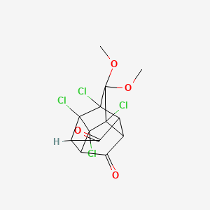 molecular formula C13H10Cl4O4 B3053094 2,3,5,6-Tetrachloro-4,4-dimethoxypentacyclo[5.4.0.0^{2,6}.0^{3,10}.0^{5,9}]undecane-8,11-dione CAS No. 50874-39-0