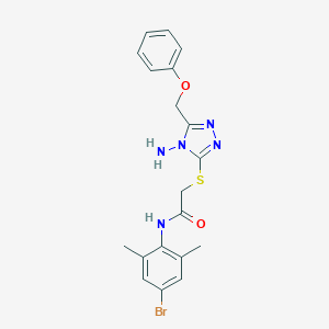 molecular formula C19H20BrN5O2S B305314 2-{[4-amino-5-(phenoxymethyl)-4H-1,2,4-triazol-3-yl]sulfanyl}-N-(4-bromo-2,6-dimethylphenyl)acetamide 