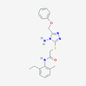 molecular formula C20H23N5O2S B305320 2-{[4-amino-5-(phenoxymethyl)-4H-1,2,4-triazol-3-yl]sulfanyl}-N-(2-ethyl-6-methylphenyl)acetamide 