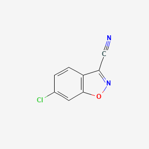 molecular formula C8H3ClN2O B3053216 6-Chlorobenzo[d]isoxazole-3-carbonitrile CAS No. 52046-83-0