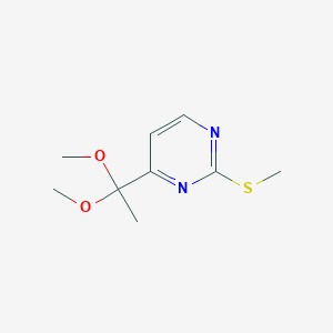 molecular formula C9H14N2O2S B3053224 4-(1,1-Dimethoxyethyl)-2-(methylthio)pyrimidine CAS No. 521092-35-3