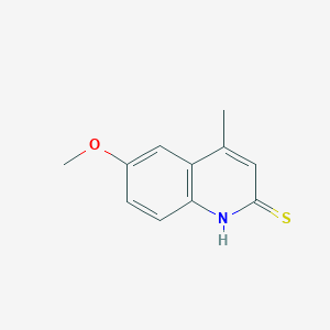 molecular formula C11H11NOS B3053239 6-Methoxy-4-methylquinoline-2-thiol CAS No. 52323-10-1