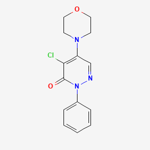 molecular formula C14H14ClN3O2 B3053278 4-Chloro-5-(4-morpholinyl)-2-phenyl-3(2H)-pyridazinone CAS No. 5273-13-2