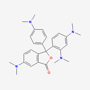 molecular formula C28H34N4O2 B3053300 3-(2,4-Bis(dimethylamino)phenyl)-6-(dimethylamino)-3-(4-(dimethylamino)phenyl)phthalide CAS No. 52830-74-7
