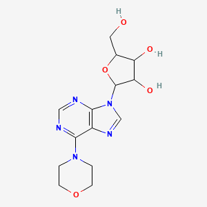 molecular formula C14H19N5O5 B3053309 2-(Hydroxymethyl)-5-(6-morpholin-4-ylpurin-9-yl)oxolane-3,4-diol CAS No. 52940-48-4