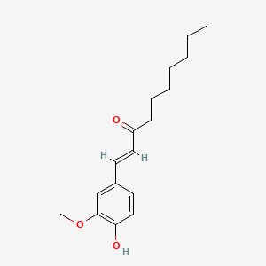 molecular formula C17H24O3 B3053330 (E)-1-(4-hydroxy-3-methoxyphenyl)dec-1-en-3-one CAS No. 53172-10-4
