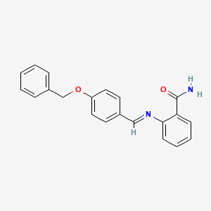 2-[(4-Phenylmethoxyphenyl)methylideneamino]benzamide