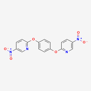 molecular formula C16H10N4O6 B3053353 Pyridine, 2,2'-[1,4-phenylenebis(oxy)]bis[5-nitro- CAS No. 53304-64-6