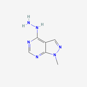 molecular formula C6H8N6 B3053357 4-肼基-1-甲基-1H-吡唑并[3,4-d]嘧啶 CAS No. 5334-72-5