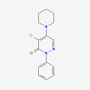 molecular formula C15H16ClN3O B3053434 4-Chloro-2-phenyl-5-(1-piperidinyl)-3(2H)-pyridazinone CAS No. 5376-21-6