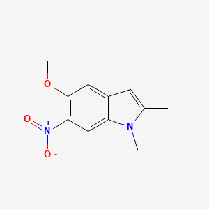 molecular formula C11H12N2O3 B3053452 6-Nitro-5-methoxy-1,2-dimethylindole CAS No. 53918-84-6