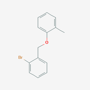 molecular formula C14H13BrO B3053513 1-Bromo-2-[(2-methylphenoxy)methyl]benzene CAS No. 5422-50-4