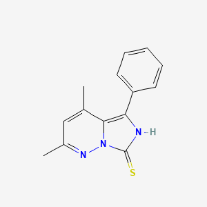 molecular formula C14H13N3S B3053515 2,4-Dimethyl-5-phenylimidazo[1,5-b]pyridazine-7-thiol CAS No. 54221-54-4