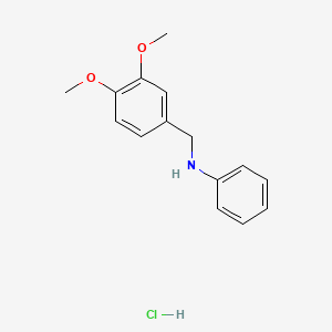 molecular formula C15H18ClNO2 B3053526 N-(3,4-dimethoxybenzyl)aniline hydrochloride CAS No. 5427-63-4