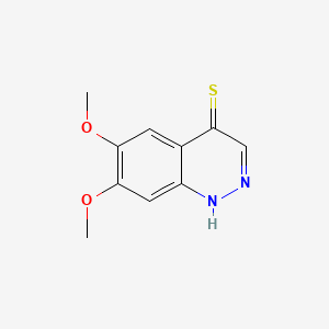molecular formula C10H10N2O2S B3053564 4-Cinnolinethiol, 6,7-dimethoxy- CAS No. 5448-46-4