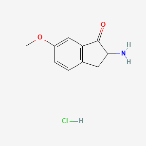 molecular formula C10H12ClNO2 B3053567 2-Amino-6-methoxy-1-indanone hydrochloride CAS No. 5450-76-0