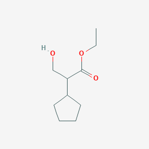 molecular formula C10H18O3 B3053570 Ethyl 2-cyclopentyl-3-hydroxypropanoate CAS No. 5452-76-6