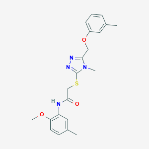 molecular formula C21H24N4O3S B305361 N-(2-methoxy-5-methylphenyl)-2-({4-methyl-5-[(3-methylphenoxy)methyl]-4H-1,2,4-triazol-3-yl}sulfanyl)acetamide 