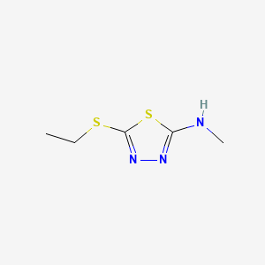 molecular formula C5H9N3S2 B3053617 5-(Ethylthio)-N-methyl-1,3,4-thiadiazol-2-amine CAS No. 54759-71-6
