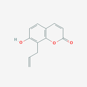 molecular formula C12H10O3 B3053668 2H-1-Benzopyran-2-one, 7-hydroxy-8-(2-propenyl)- CAS No. 55136-72-6