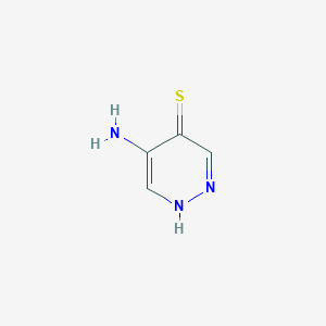 molecular formula C4H5N3S B3053681 4-Pyridazinethiol, 5-amino- CAS No. 55271-41-5