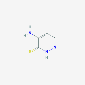 molecular formula C4H5N3S B3053682 4-Aminopyridazine-3(2H)-thione CAS No. 55271-45-9