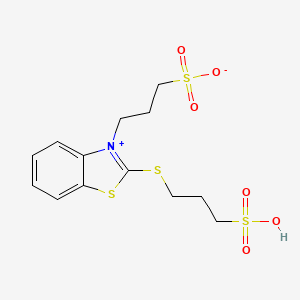 molecular formula C13H17NO6S4 B3053703 3-[2-(3-Sulfopropylthio)benzothiazol-3-yl]propanesulfonic acid CAS No. 55425-51-9