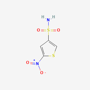 molecular formula C4H4N2O4S2 B3053729 3-Thiophenesulfonamide, 5-nitro- CAS No. 55673-75-1