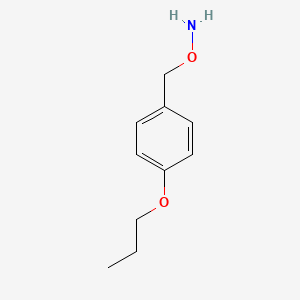 molecular formula C10H15NO2 B3053758 Hydroxylamine, O-((4-propoxyphenyl)methyl)- CAS No. 55959-93-8