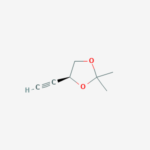 molecular formula C7H10O2 B3053766 1,3-二噁烷，4-乙炔基-2,2-二甲基-，(4S)-(9CI) CAS No. 56017-85-7