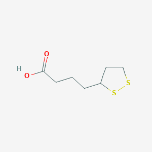 molecular formula C7H12O2S2 B3053796 4-(1,2-Dithiolan-3-yl)butanoic acid CAS No. 5616-63-7