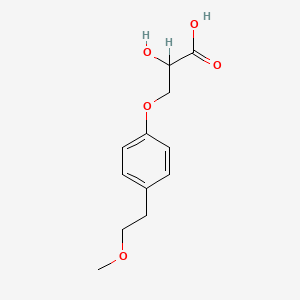 molecular formula C12H16O5 B3053825 2-羟基-3-[4-(2-甲氧基乙基)苯氧基]丙酸 CAS No. 56392-15-5