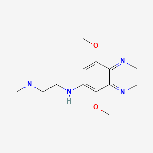 molecular formula C14H20N4O2 B3053826 Quinoxaline, 5,8-dimethoxy-6-((2-(dimethylamino)ethyl)amino)- CAS No. 56393-39-6