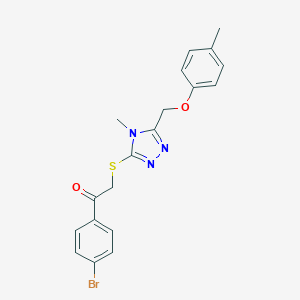 molecular formula C19H18BrN3O2S B305383 1-(4-bromophenyl)-2-({4-methyl-5-[(4-methylphenoxy)methyl]-4H-1,2,4-triazol-3-yl}sulfanyl)ethanone 