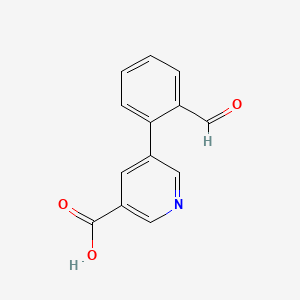 molecular formula C13H9NO3 B3053861 5-(2-Formylphenyl)nicotinic acid CAS No. 566198-40-1