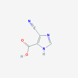 molecular formula C5H3N3O2 B3053881 1H-咪唑-4-羧酸，5-氰基- CAS No. 56745-98-3