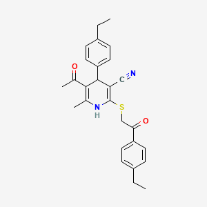5-Acetyl-4-(4-ethylphenyl)-2-[2-(4-ethylphenyl)-2-oxo-ethyl]sulfanyl-6-methyl-1,4-dihydropyridine-3-carbonitrile