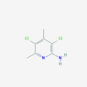 molecular formula C7H8Cl2N2 B3053910 3,5-Dichloro-4,6-dimethylpyridin-2-amine CAS No. 56960-80-6