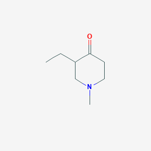 molecular formula C8H15NO B3053987 4-哌啶酮，3-乙基-1-甲基- CAS No. 57401-78-2