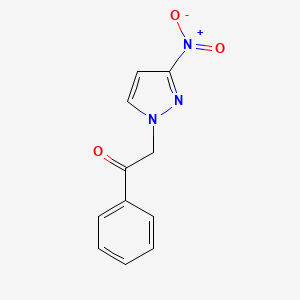 molecular formula C11H9N3O3 B3054009 2-(3-Nitro-1H-pyrazol-1-yl)-1-phenylethan-1-one CAS No. 5761-58-0